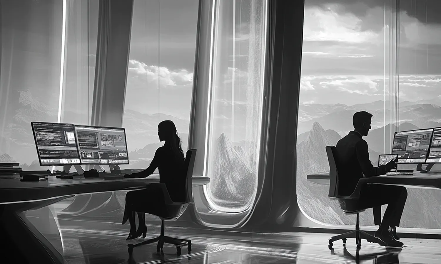 Equipe utilizando computadores e ferramentas de TI para pequenas empresas